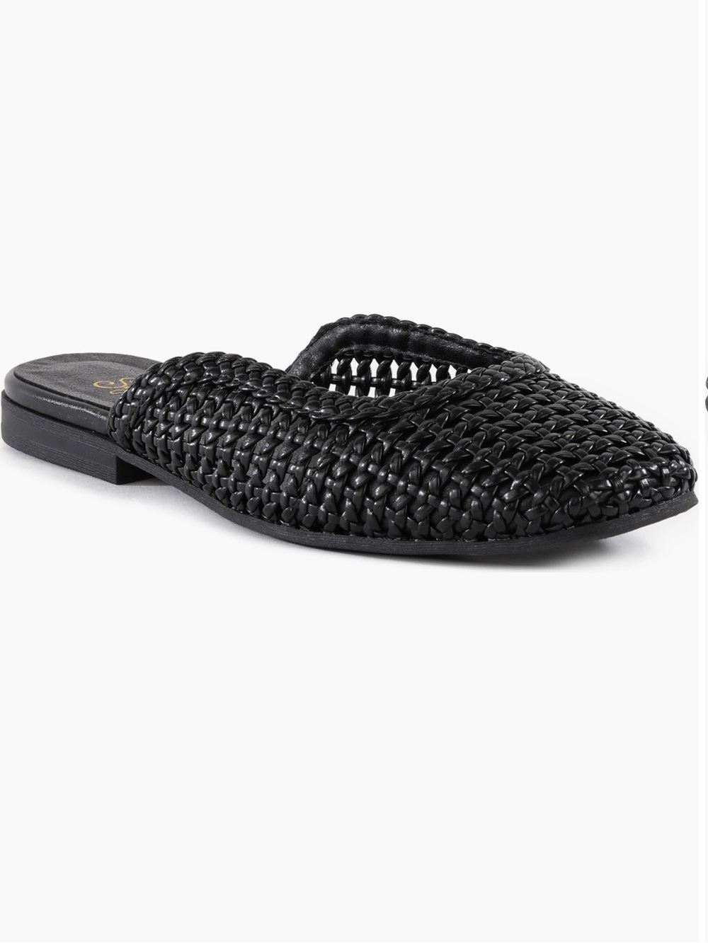 Vince Camuto Black Woven Leather Mule